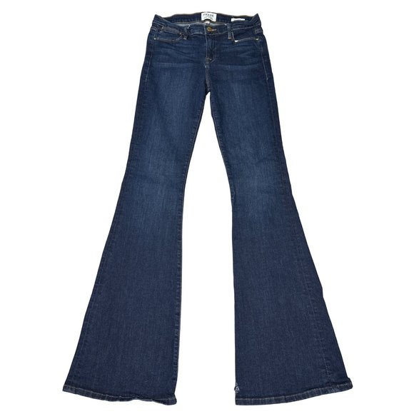Frame Denim Jeans Womens 28 Blue Dark Wash Le High Flare Pants Sutherland - Picture 2 of 15